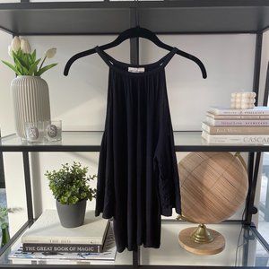 Off the Shoulder Navy Shirt